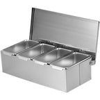 4-Compartment Stainless Steel Spice Box with 4 Spoons