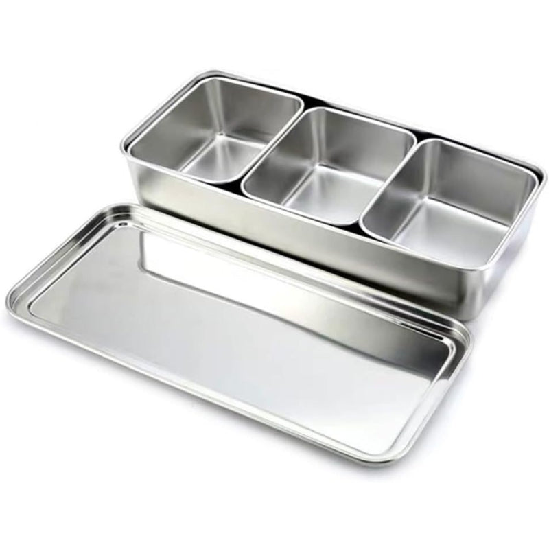3-Compartment Stainless Steel Spice Box