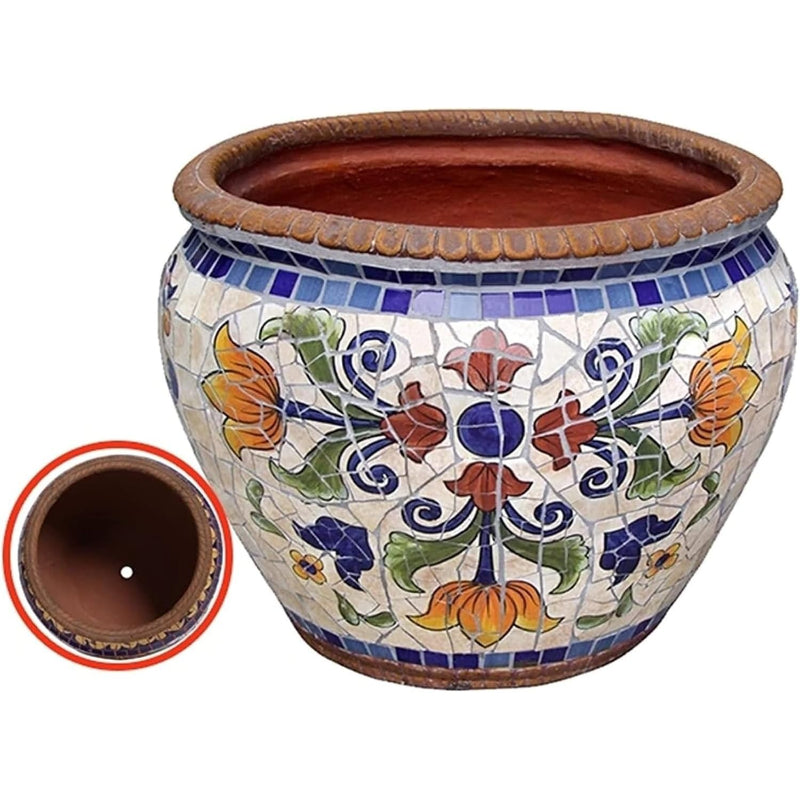 19×23cm Mosaic Hand-Painted Ceramic Planter