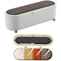 4-Pack White Spice Box with Clear Lid & Spoon