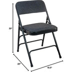 Black Padded Metal Folding Chair with Fabric Seat