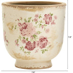 7.5" Tuscan Floral Print Ceramic Planter