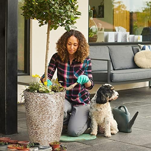2-Pack 9 Gallon Beige Stone Finish Tall Planters