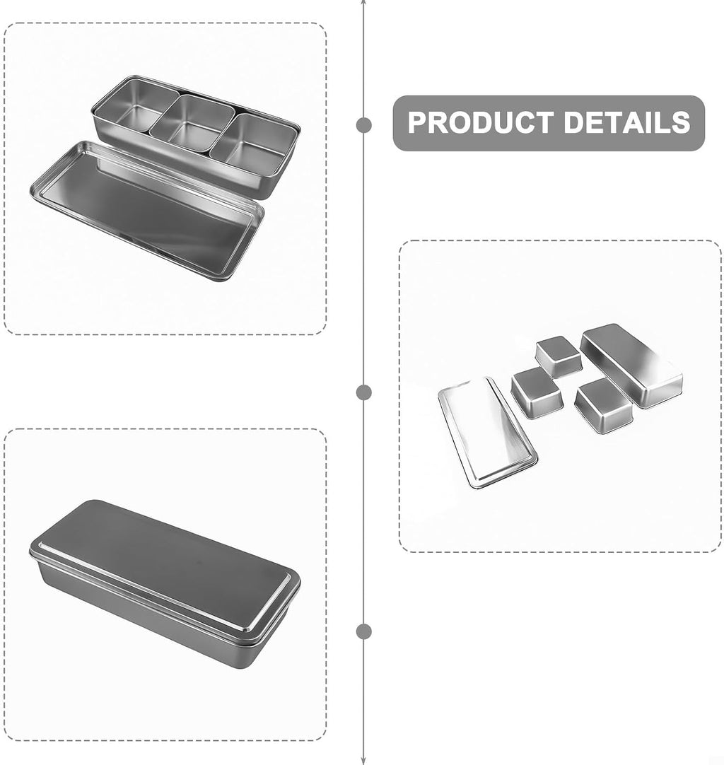 3-Compartment Stainless Steel Spice Box