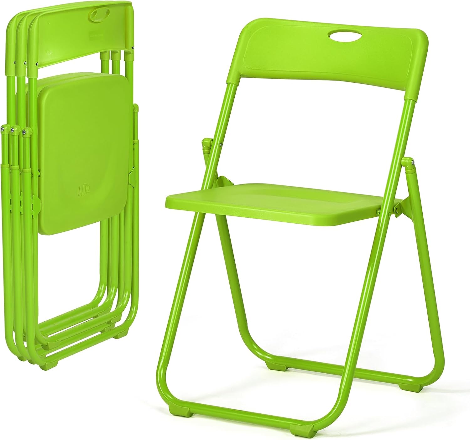 4-Pack Green Plastic Folding Chairs