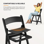 1-Pack Black Resin Padded Folding Chair