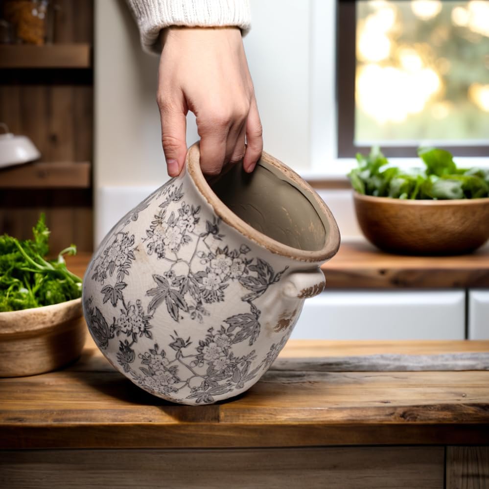 Rustic Farmhouse Ceramic Planter Vase