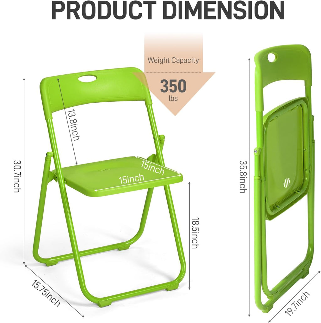 4-Pack Green Plastic Folding Chairs