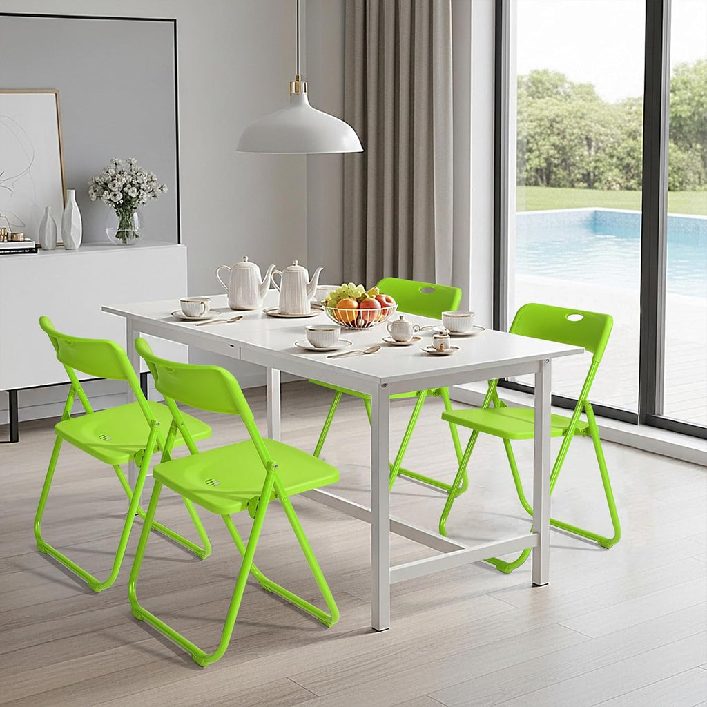 4-Pack Green Plastic Folding Chairs