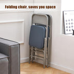 Blue Metal Padded Folding Chair