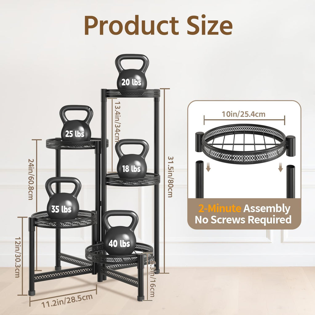 Tall Black Plant Stand with 10" Large Tray