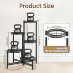 Tall Black Plant Stand with 10" Large Tray