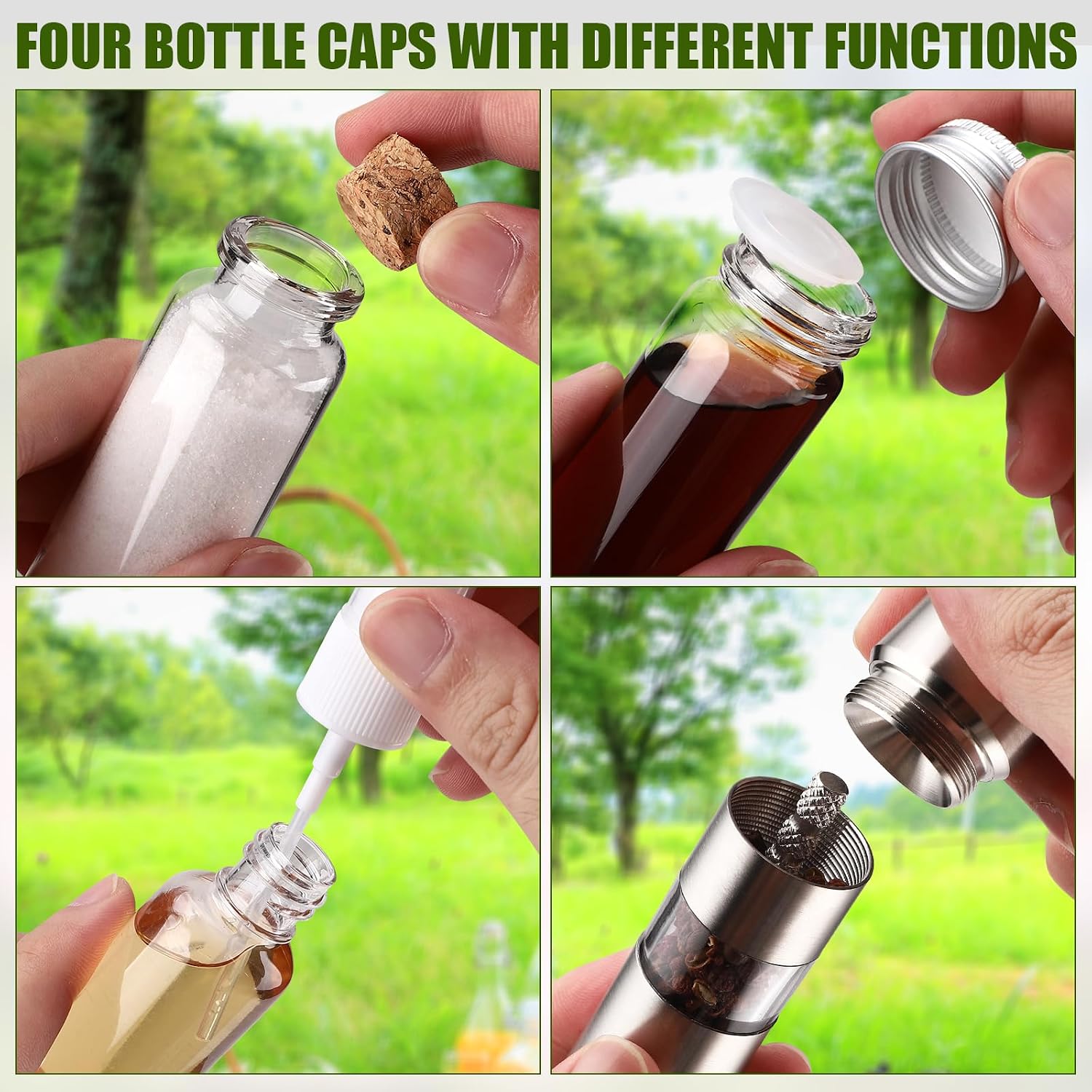 8-Jar Khaki Portable Camping Spice Bag
