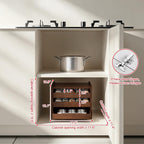 4-Tier Wooden Pull Out Spice Rack with Dividers