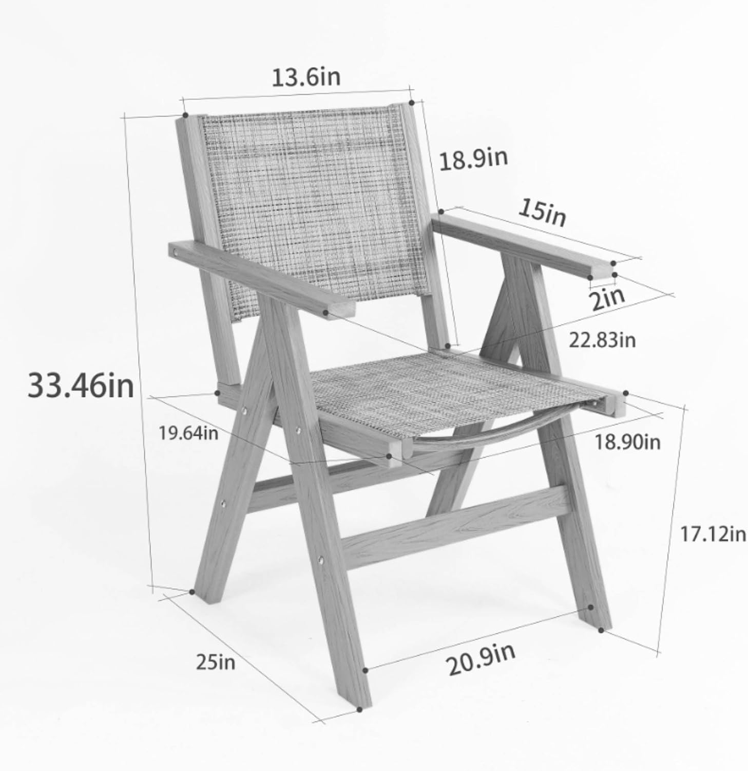Teak HIPS Single Outdoor Sofa Chair with Woven Seat
