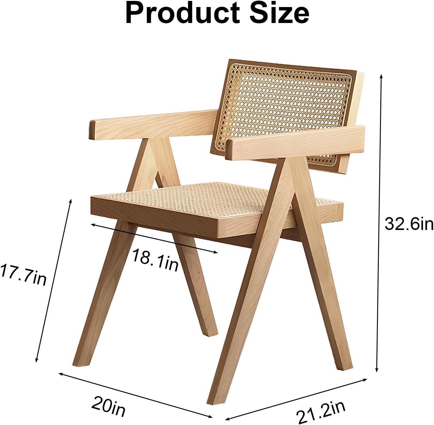 21" Natural Rattan Single Armchair