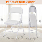 1-Pack White Padded Folding Chair