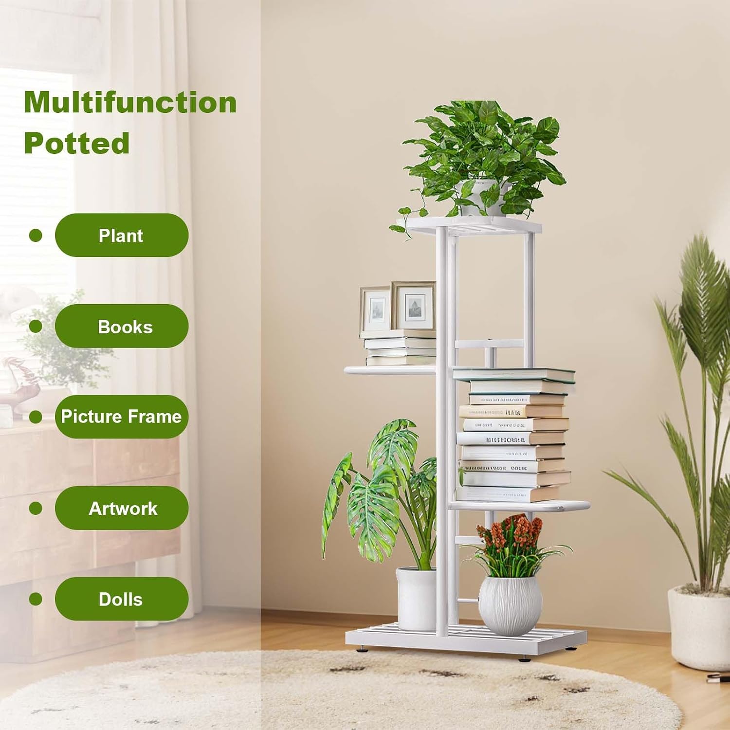 4-Tier Metal Plant Stand for 5 Pots