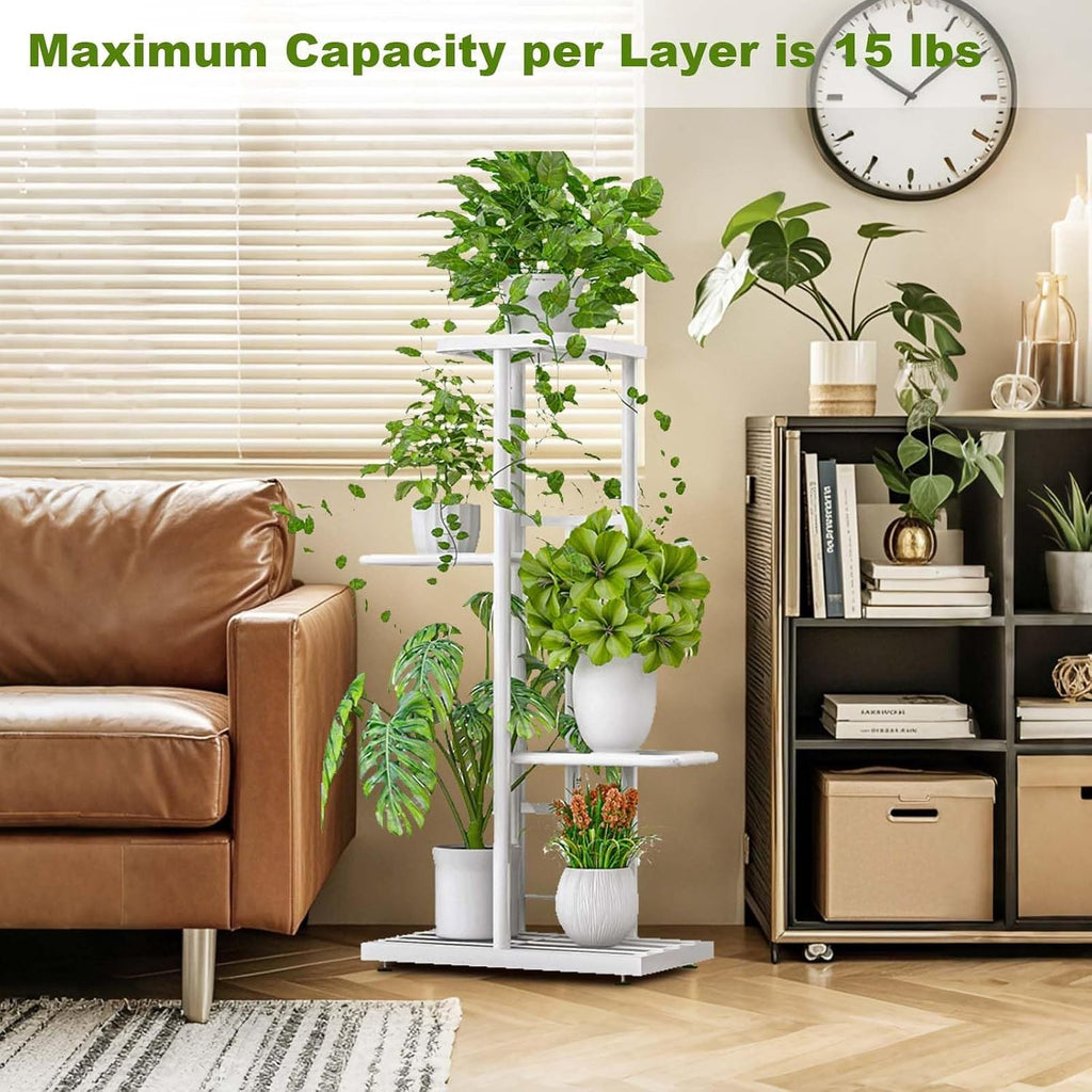4-Tier Metal Plant Stand for 5 Pots