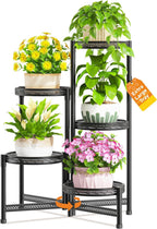 Tall Black Plant Stand with 10" Large Tray