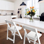1-Pack White Padded Plastic Folding Chair