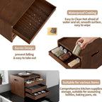 4-Tier Wooden Pull Out Spice Rack with Dividers