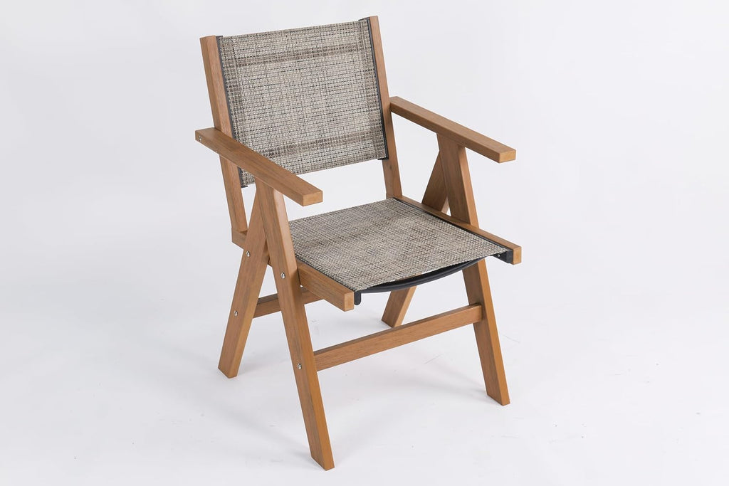 Teak HIPS Single Outdoor Sofa Chair with Woven Seat