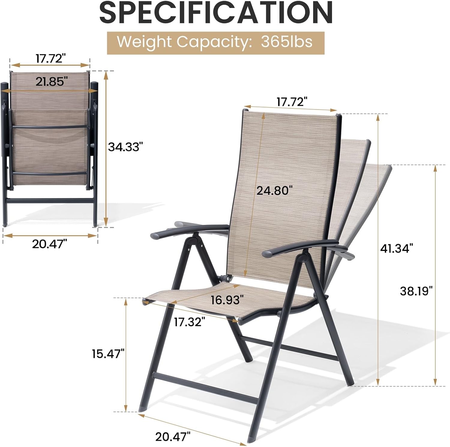 2-Pack Folding Patio Chairs