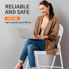 1-Pack White Padded Folding Chair