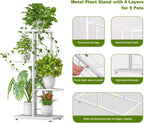 4-Tier Metal Plant Stand for 5 Pots