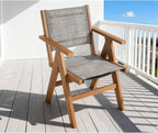 Teak HIPS Single Outdoor Sofa Chair with Woven Seat