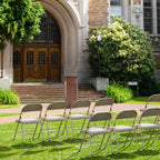 1-Pack Khaki PU Leather Metal Folding Chair