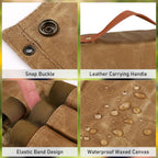 8-Jar Khaki Portable Camping Spice Bag