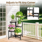 Tall Black Plant Stand with 10" Large Tray