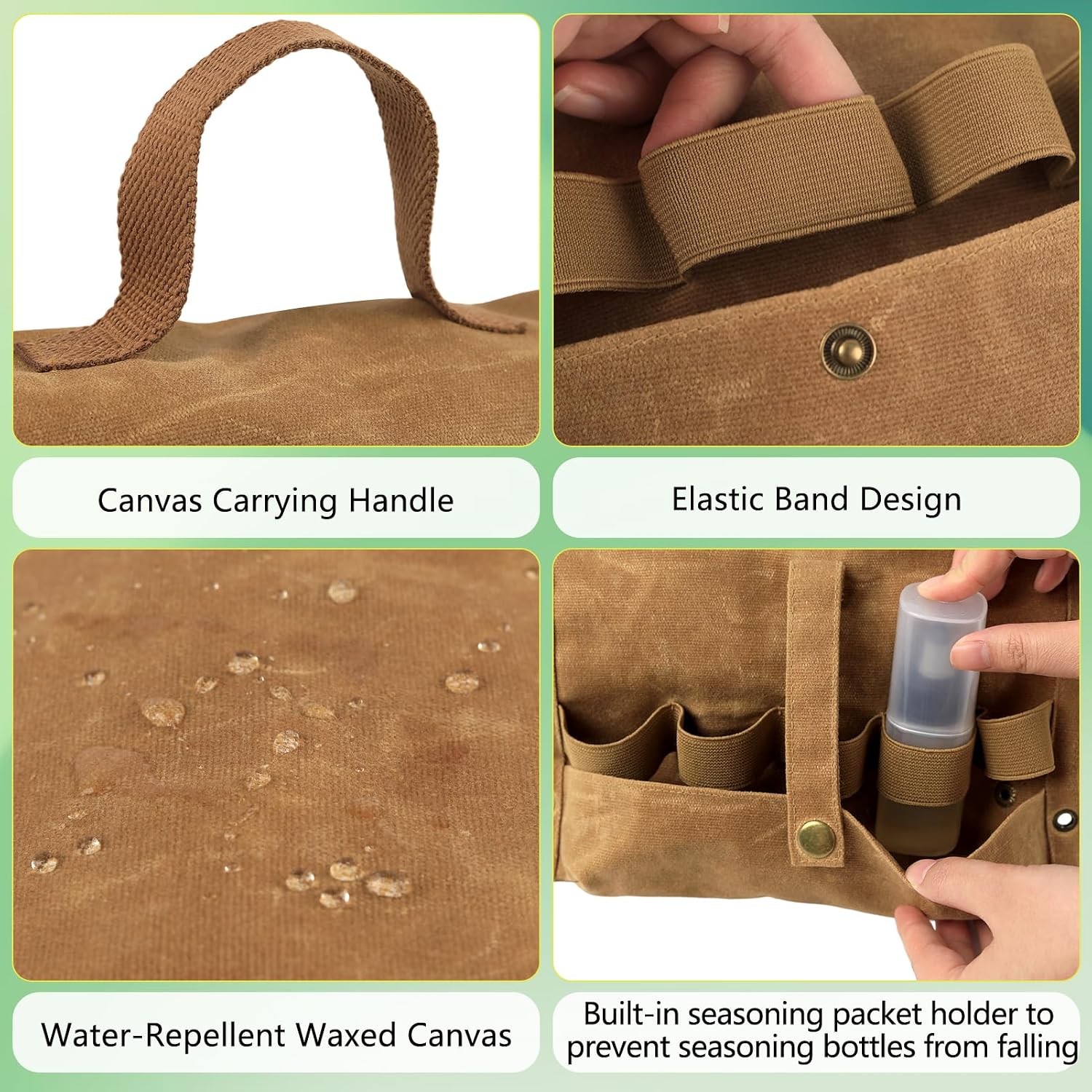 Portable Camping Spice Jar Set with Storage Bag