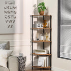 5 Tier Corner Shelf Stand, 44.1", Rustic Brown