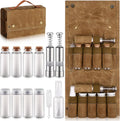 8-Jar Khaki Portable Camping Spice Bag
