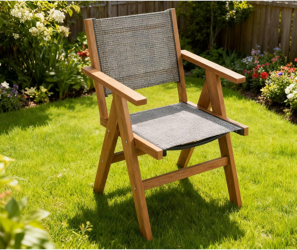 Teak HIPS Single Outdoor Sofa Chair with Woven Seat
