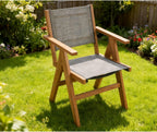 Teak HIPS Single Outdoor Sofa Chair with Woven Seat