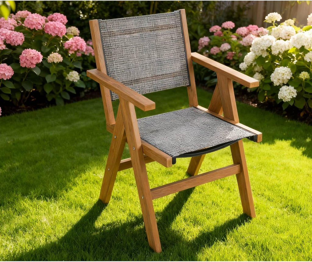 Teak HIPS Single Outdoor Sofa Chair with Woven Seat