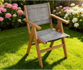 Teak HIPS Single Outdoor Sofa Chair with Woven Seat
