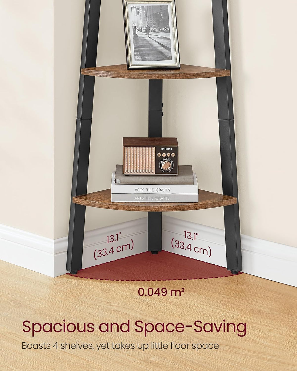 4-Tier Modern Ladder Corner Shelf