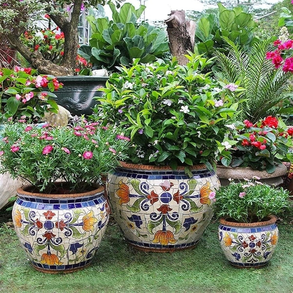 19×23cm Mosaic Hand-Painted Ceramic Planter