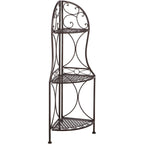 3-Tier Antique Bronze Metal Corner Bakers Rack