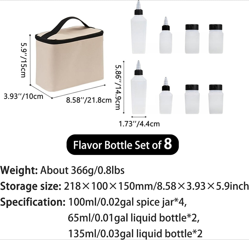 8-Pack Leakproof Camping Spice Containers