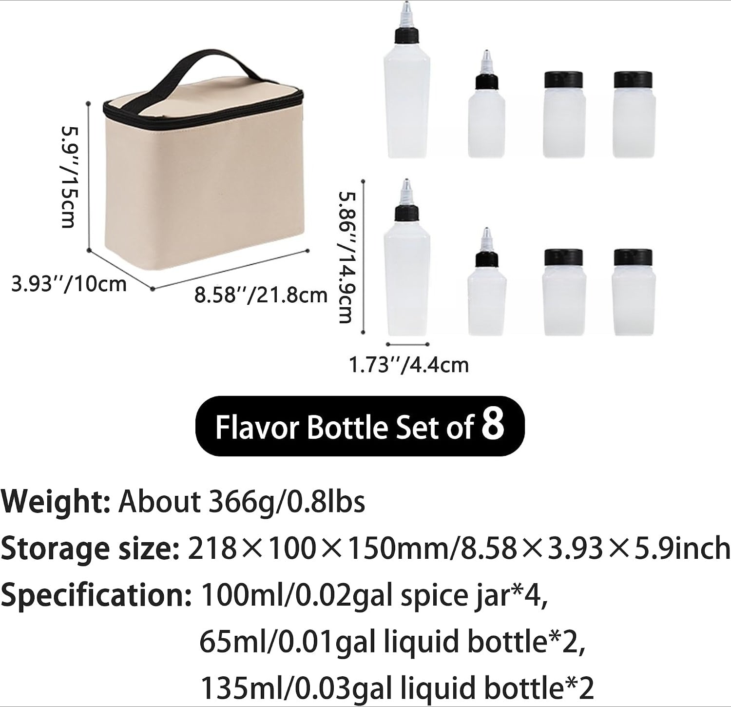 8-Pack Leakproof Camping Spice Containers