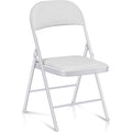1-Pack White Padded Folding Chair