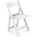 1-Pack White Padded Plastic Folding Chair