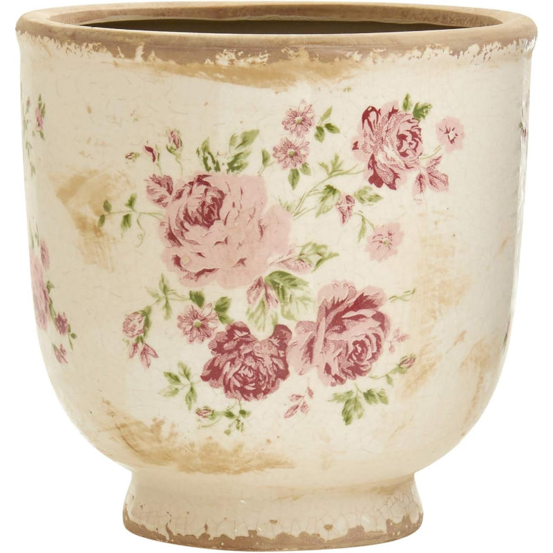 7.5" Tuscan Floral Print Ceramic Planter