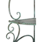 4-Tier Wrought Iron Corner Shelf, Antique Dark Green